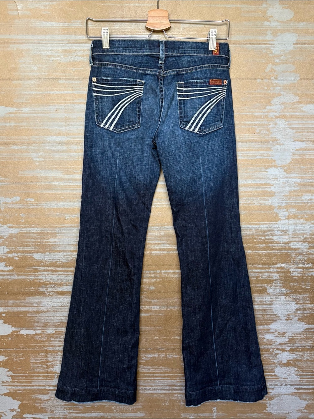 7 For All Mankind Dojo Jeans Dark Wash Western Y2K Showing Vintage Womens 25